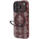 Lacoste PVC Semi Wrap Blend Ring Stand MagSafe kryt pre iPhone 18 Pro Max, Burgundy