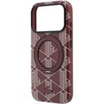Lacoste PVC Semi Wrap Blend Ring Stand MagSafe kryt pre iPhone 18 Pro Max, Burgundy