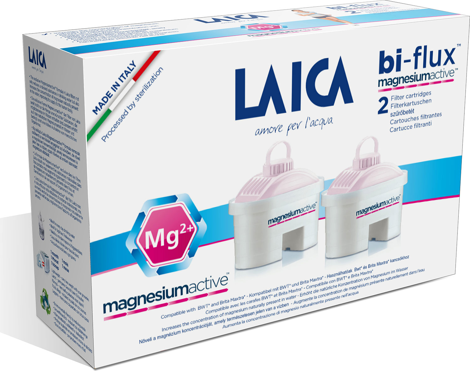 Laica G2M Bi-Flux Cartridge Magnesiumactive náhradné filtre, 2ks