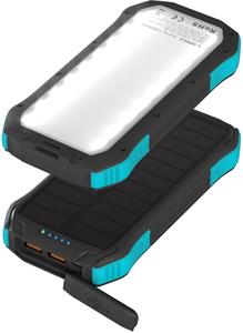 LAMAX Journey 12000mAh, Vodotesná outdoor powerbanka s LED baterkou, solárne aj USB nabijanie