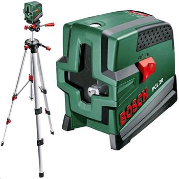 Laserový krížový laser Bosch PCL 20 SET / dosah 20 m+statív