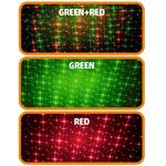 Laserový projektor, zelená, červená, žiariaca