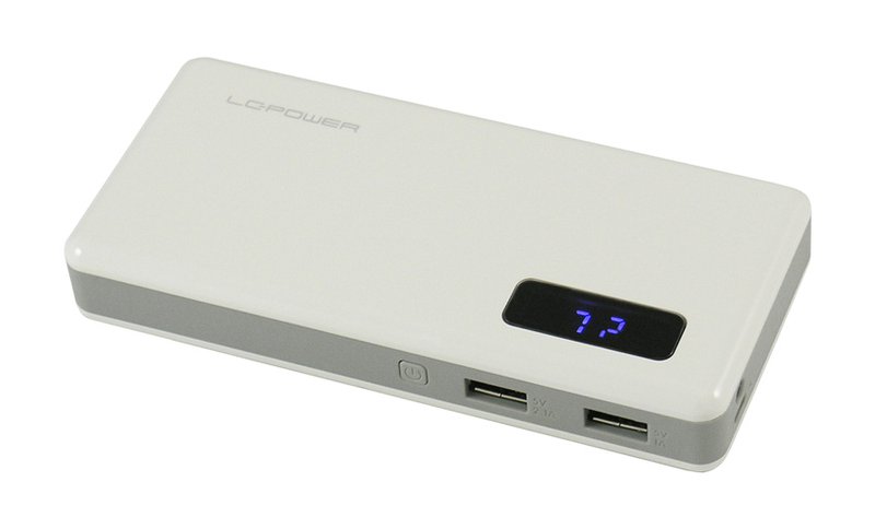LC POWER LC-PB-13000 Power bank 13 000 mAh with 2x USB connector, 2,1/1A, 13000mAh capacity, LED torch