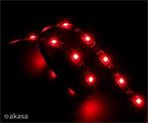 LED pásek AKASA Vegas, Molex 12V napájení, 60cm, červený