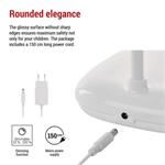 LED stolná lampa MOLLY, biela