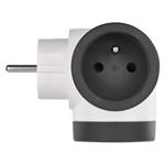 LEGRAND Revolution Rozbočovač 2x 230V, 1x USB-A + USB-C, bielosivý, otočný