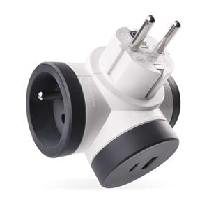 LEGRAND Revolution Rozbočovač 2x 230V, 1x USB-A + USB-C, bielosivý, otočný