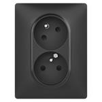 Legrand VALENA LIFE 2-zásuvka 230V, čierna
