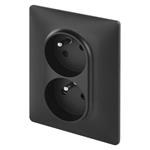 Legrand VALENA LIFE 2-zásuvka 230V, čierna