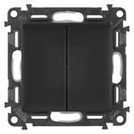 Legrand VALENA LIFE Vypínač dvojitý striedavý č.6+6, čierny