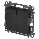 Legrand VALENA LIFE Vypínač dvojitý striedavý č.6+6, čierny