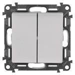 Legrand Valena Life vypínač dvojitý striedavý č. 6+6, hliník