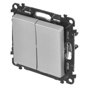 Legrand Valena Life vypínač dvojitý striedavý č. 6+6, hliník