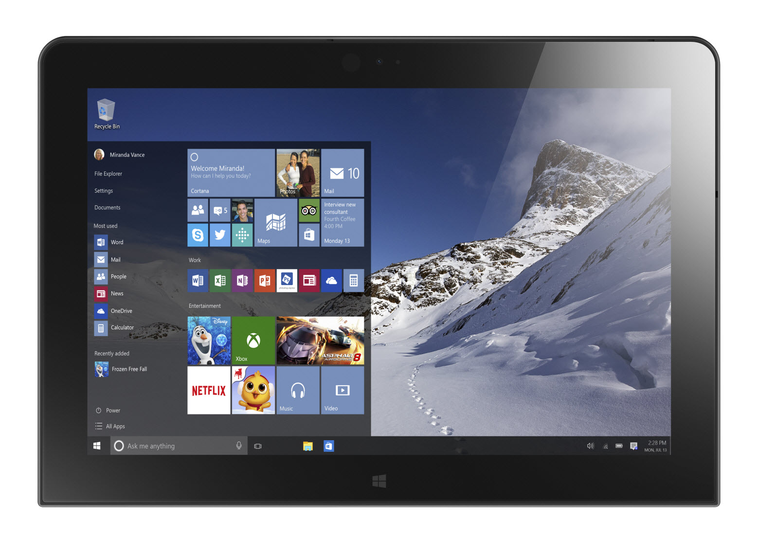 Lenovo TP Tablet 10,1"FHD/X7-8750/4G/128G/LTE/W10P