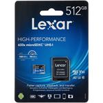 Lexar High-Performance 633x, microSDXC, 512 GB + SD adaptér