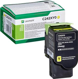 Lexmark originál toner C242XY0 žltá, 3500 strán