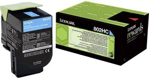 Lexmark tonerová kazeta 80C2HC0, azúrová, 3000 strán