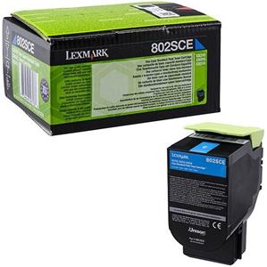 Lexmark tonerová kazeta 80C2SCE, azúrová, 2000 strán