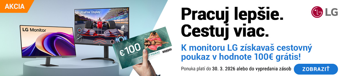 LG monitory s darčekom v hodnote 100€!