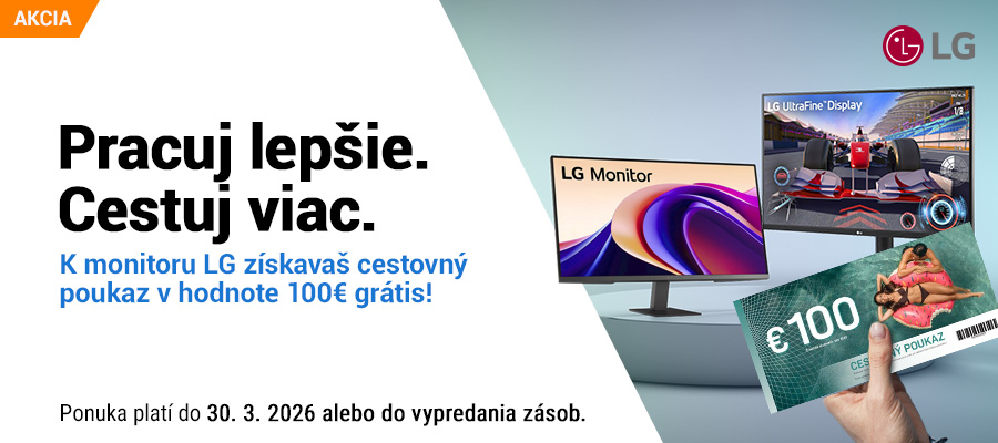 LG monitory s darčekom v hodnote 100€!