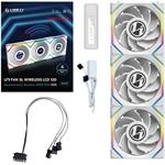 Lian Li UNI FAN SL Wireless LCD ventilátor, 3ks, 120mm, biely