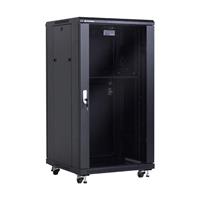 Linkbasic stojace skrine 19'' 18U 600x600mm - čierna (presklené dvere)