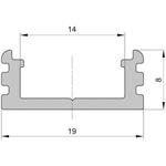 Lišta L BC14 pre LED pásy,bronzová, 1m