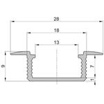 Lišta L XC18 pre LED pásy,strieborná,1m