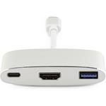 LMP USB-C Multiport adaptér HDMI & USB 3.0 - Silver Aluminium