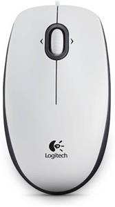 Logitech B100, optická myš, biela