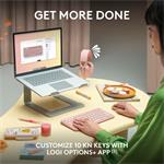 Logitech K380s Pebble Keys 2, US international, ružová