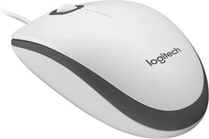 Logitech M100, optická myš, biela