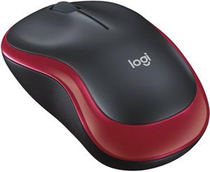 Logitech M185, bezdrôtová myš, čierno-červená