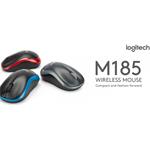 Logitech M185, bezdrôtová myš, čierno-modrá