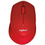 Logitech M330 Silent Plus, bezdrôtová tichá myš, červená