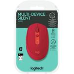 Logitech M590 Silent, myš, červená