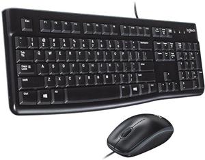 Logitech MK120, klávesnica a myš, US, čierna