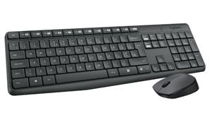 Logitech MK235, bezdrôtová klávesnica a myš, CZ+SK, sivá