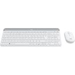 Logitech MK470 Slim Wireless Combo, SK/CZ, tichý set, biela