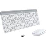 Logitech MK470 Slim Wireless Combo, SK/CZ, tichý set, biela