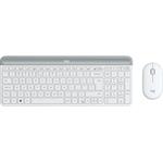 Logitech MK470 Slim Wireless Combo, SK/CZ, tichý set, biela
