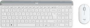 Logitech MK470 Slim Wireless Combo, SK/CZ, tichý set, biela