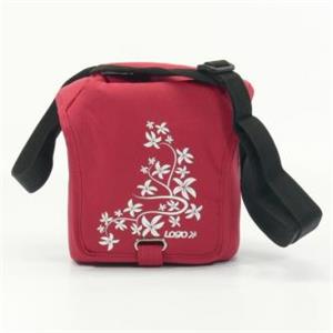 Logo Flower, taška na kameru, polyester, červená, suchý zips, 17 x 18 x 10 s popruhom cez rameno