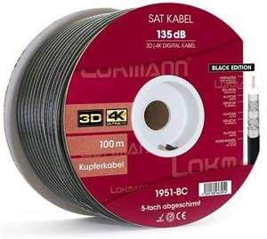 Lokmann koaxiálny kábel 7,0mm pre SAT/TV, vonkajší, čierny - cena za 1m
