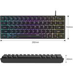 MageGee TS91, Káblová herná klávesnica, 60% layout, biela