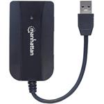 Manhattan SuperSpeed USB 3.0 Hub & čítačka kariet, 3 porty, čierna