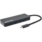 manhattan USB-C Hub, 4-porty, USB 3.2 Gen 1, čierny