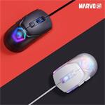 Marvo FIT LITE G1, Herná myš, 12000DPI, Programovateľná, biela