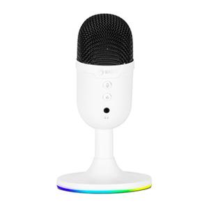 Marvo, herný/streamovací mikrofón, MIC-06, biela, RGB podsvietenie, vstup pre slúchadlá
