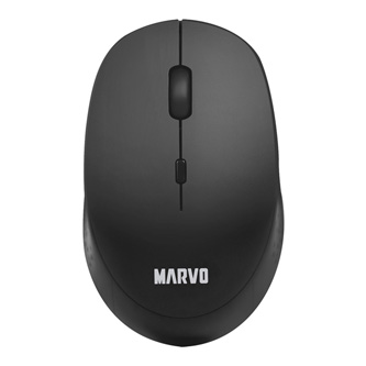 Marvo Myš WM103BK, 1600DPI, 2.4 [GHz], optika, 4tl., bezdrôtová, čierna, 1 ks AA, kancelárska, tichá